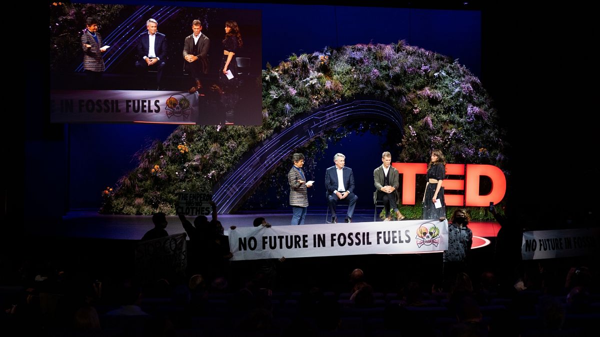 Lauren MacDonald (far right) on stage at the TED Countdown Conference. 
