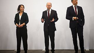 Annalena Baerbock, Olaf Scholz e Christian Lindner