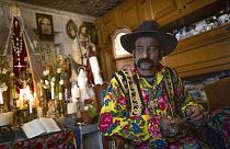 Zoltan Sztojka, traditional Gypsy fortune-teller is seen in his home in Soltvadkert, central Hungary