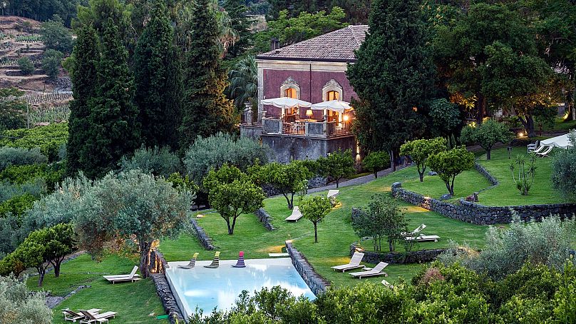 This hotel is located at the foot of Mount Etna.