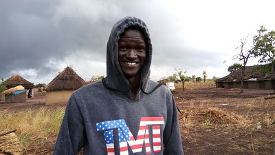 Lual Mayen in a refugee camp in Northern Uganda