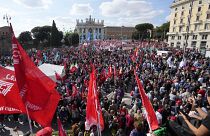 Манифестация профсоюзов в Риме