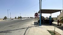الحدود بين أوزبكستان وأفغانستان في ترميز، أوزبكستان. 