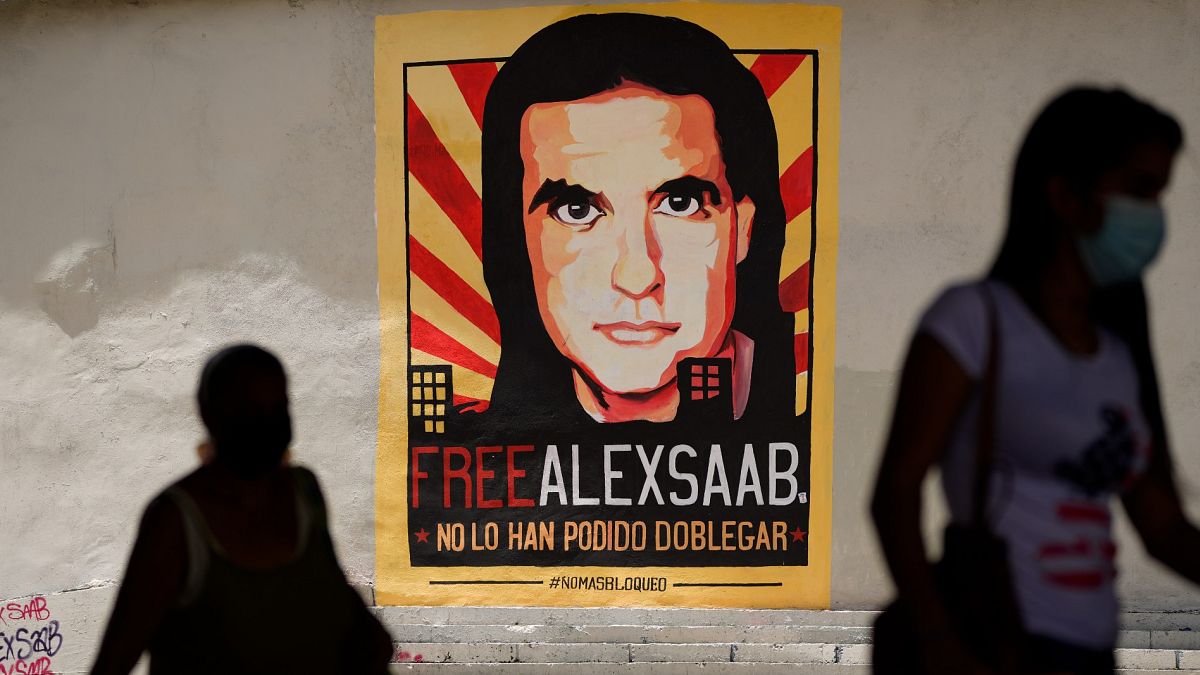 ملصق كتب عليه "الحرية لأليكس صعب" - كاراكاس