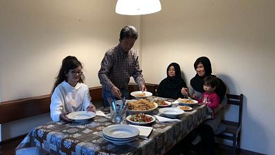 Une famille de réfugiés afghans en Italie, octobre 2021