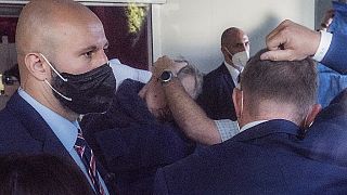 Cumhurbaşkanı Zeman'ın hastaneye kaldırıldığı sırada çekilen bir kare