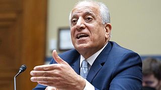 In this May 20, 2021, file photo, Special Representative for Afghanistan Zalmay Khalilzad speaks during a hearing on Capitol Hill in Washington.
