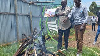 Family performs ritual cleansing at the house of slan Kenyan runner