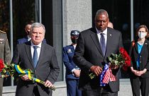 Ukrainian Defense Minister Andriy Taran, and U.S. Defense Secretary Lloyd Austin