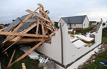 Une maison détruite par la tempête Aurore, à Plozévet, en Bretagne, le 21 octobre 2021