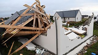 Une maison détruite par la tempête Aurore, à Plozévet, en Bretagne, le 21 octobre 2021