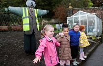 Pupils at St Conval's Primary School learn about climate change ahead of U.N. climate conference COP26, in Glasgow, Scotland, Britain October 19, 2021.