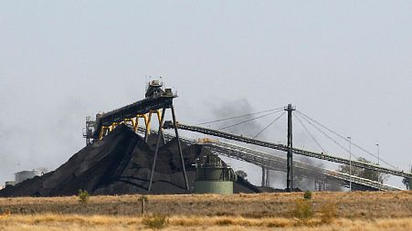 Coal is stacked at a Whitehaven Coal mine outside Narrabri, Australia.