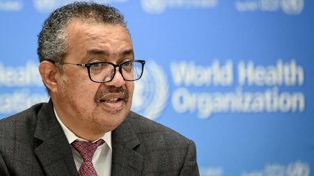 World Health Organization (WHO) Director-General Tedros Adhanom Ghebreyesus delivers a speech at the WHO headquarters in Geneva, Switzerland, on Wednesday, 18 October 2021.
