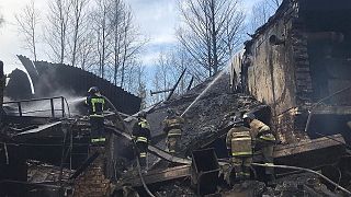 Firefighters put out the fire at the gunpowder and chemicals plant in Ryazan Region.