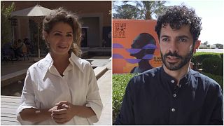 إيلي داغر مخرج فيلم "البحر أمامكم" والممثلة اللبنانية يارا أبو حيدر