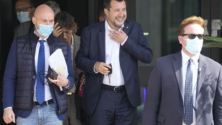 Matteo Salvini a su salida del juzgado de Palermo, en Sicilia
