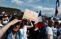 Manifestation contre le pass sanitaire à Paris en France, le samedi 4 septembre 2021.