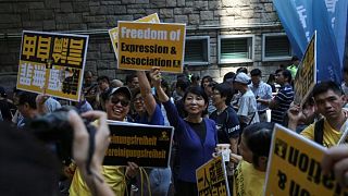 Hong Kong protestolarından bir kare