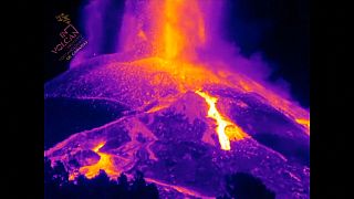 Infrarot-Aufnahmen des Vulkan Cumbre Vieja auf La Palma 