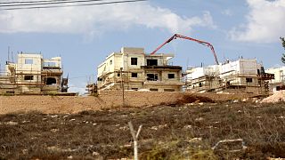 صور تظهر أعمال البناء الجارية في مستوطنة "ريحاليم" قرب قرية يتما جنوب مدينة نابلس في الضفة الغربية المحتلة في 13 تشرين الأول/أكتوبر