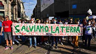 مسيرة من أجل المناخ في ميلانو، إيطاليا، 1 أكتوبر 2021