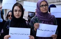 اعتراض زنان در کابل به «سکوت» جهان در برابر بحران افغانستان