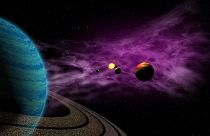 تصویری از سیارات فراخورشیدی در یک منظومه شمسی خارجی با یک ستاره خورشیدی