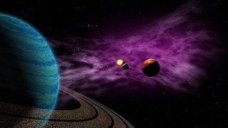 تصویری از سیارات فراخورشیدی در یک منظومه شمسی خارجی با یک ستاره خورشیدی