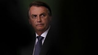 President Jair Bolsonaro attends the launching ceremony of the National Green Growth Program at the Planalto presidential palace in Brasilia, Brazil, on Oct. 25, 2021.