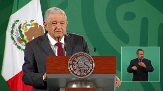 El presidente de México Andrés Manuel López Obrador en su habitual conferencia matutina, 26/10/2021, Ciudad de México, México
