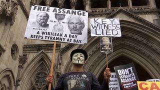  Assange supporters in front of court 