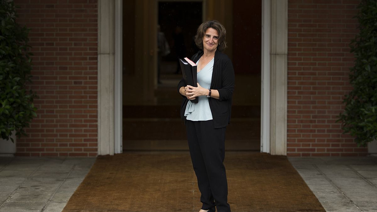 Spain's then Energy and Environment Minister Teresa Ribera poses for the media at the Moncloa palace in Madrid, June 8, 2021.