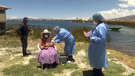 Peru vaccinates communities of mythical Inca lake