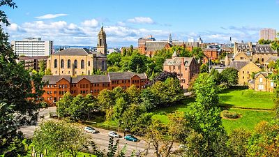 Aerial view of Glasgow, Scotland. Aerial view of Glasgow, Scotland.