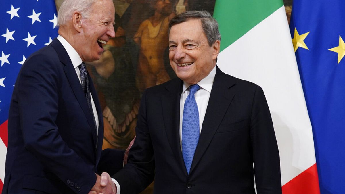 Joe Biden traf in Rom unter anderem Regierungschef Mario Draghi
