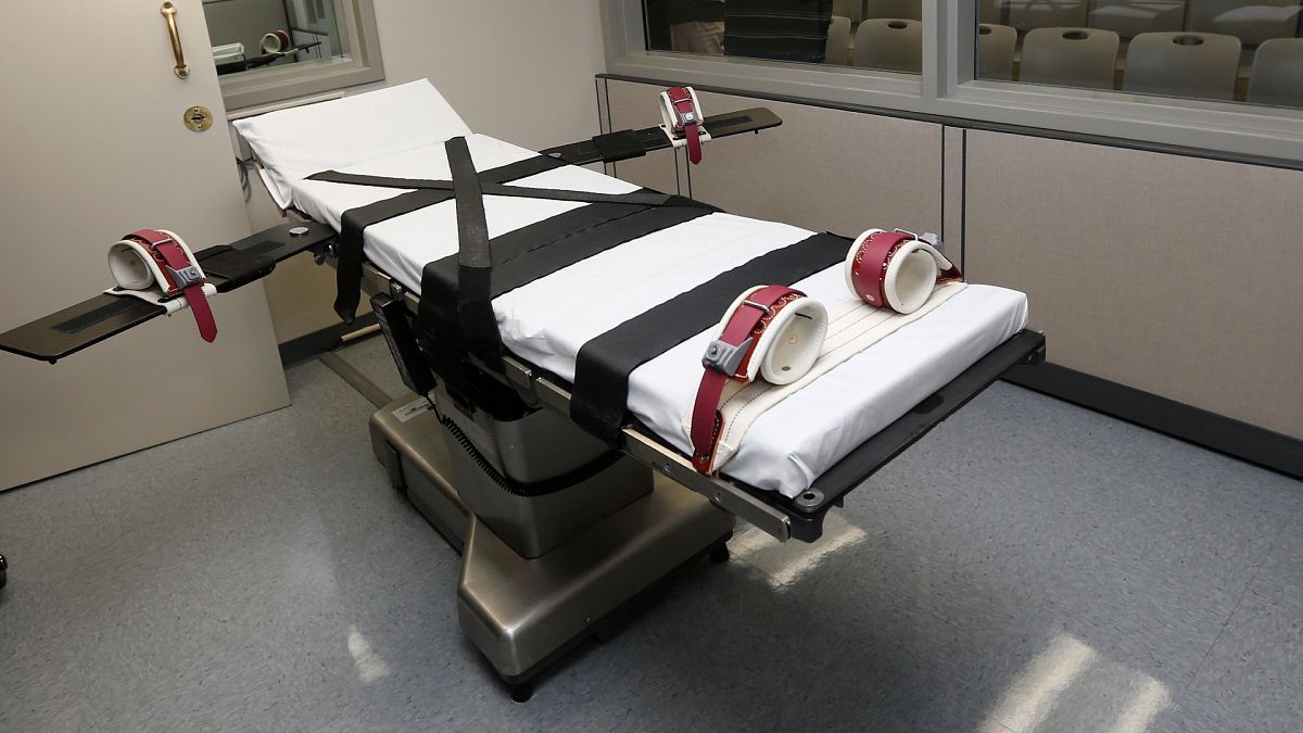 ABD'nin Oklahoma Eyalet Hapishanesi'ndeki infaz odasında bulunan sedye