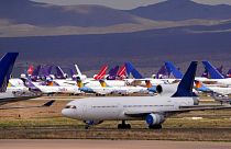 Aircrafts grounded in California during the pandemic last year.