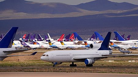Aircrafts grounded in California during the pandemic last year.