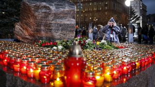 Акция "Возвращение имён" у Соловецкого камня в Москве 29 октября 2019