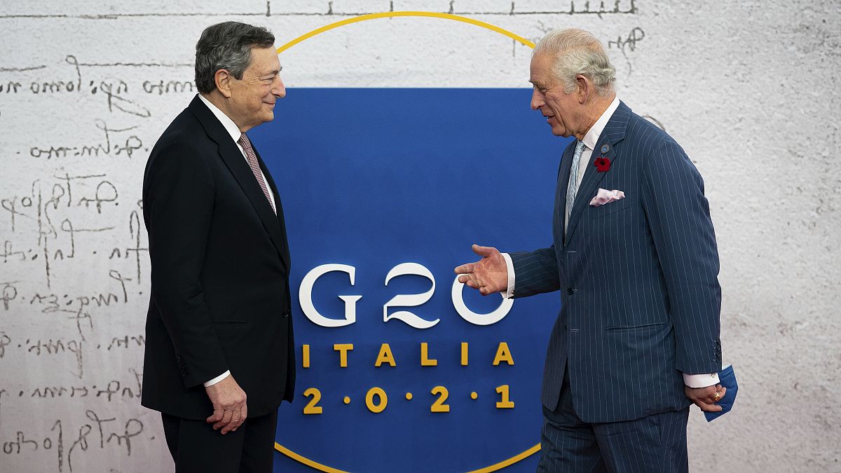 Премьер-министр Италии Марио Драги встреча принца Уэльского Чарльза