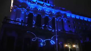 30th October 2021 - Madrid city centre celebrating light festival 