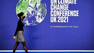 Une des participantes à la COP26 à Glasgow (Royaume-Uni), le 31/10/2021.