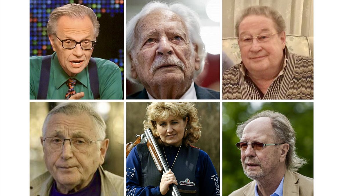 Balról: Larry King, Bálint György, Jevgenyij Nyeszterenko, Jirji Menzel, Igaly Diána, Balázs Fecó