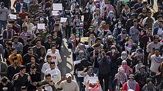  مسيرة احتجاجية مناهضة للحكومة في مدينة البصرة، في 6 فبراير 2020
