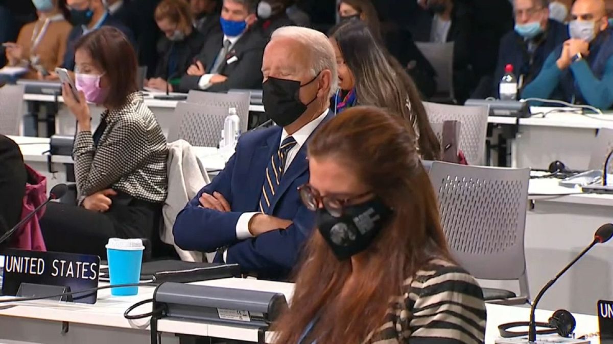 الرئيس الأمريكي جو بايدن يحضر قمة المناخ 26 في غلاسغو. 2021/11/01