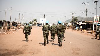 جنود بعثة الأمم المتحدة المتكاملة المتعددة الأبعاد لتحقيق الاستقرار في جمهورية أفريقيا الوسطى (مينوسكا)