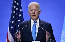 El presidente estadounidense, Joe Biden, durante su intervención en la COP26