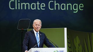 Joe Biden  felszólal a COP26 egyik panelbeszélgetésén 