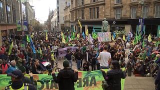 Climate protest in central Glasgow.